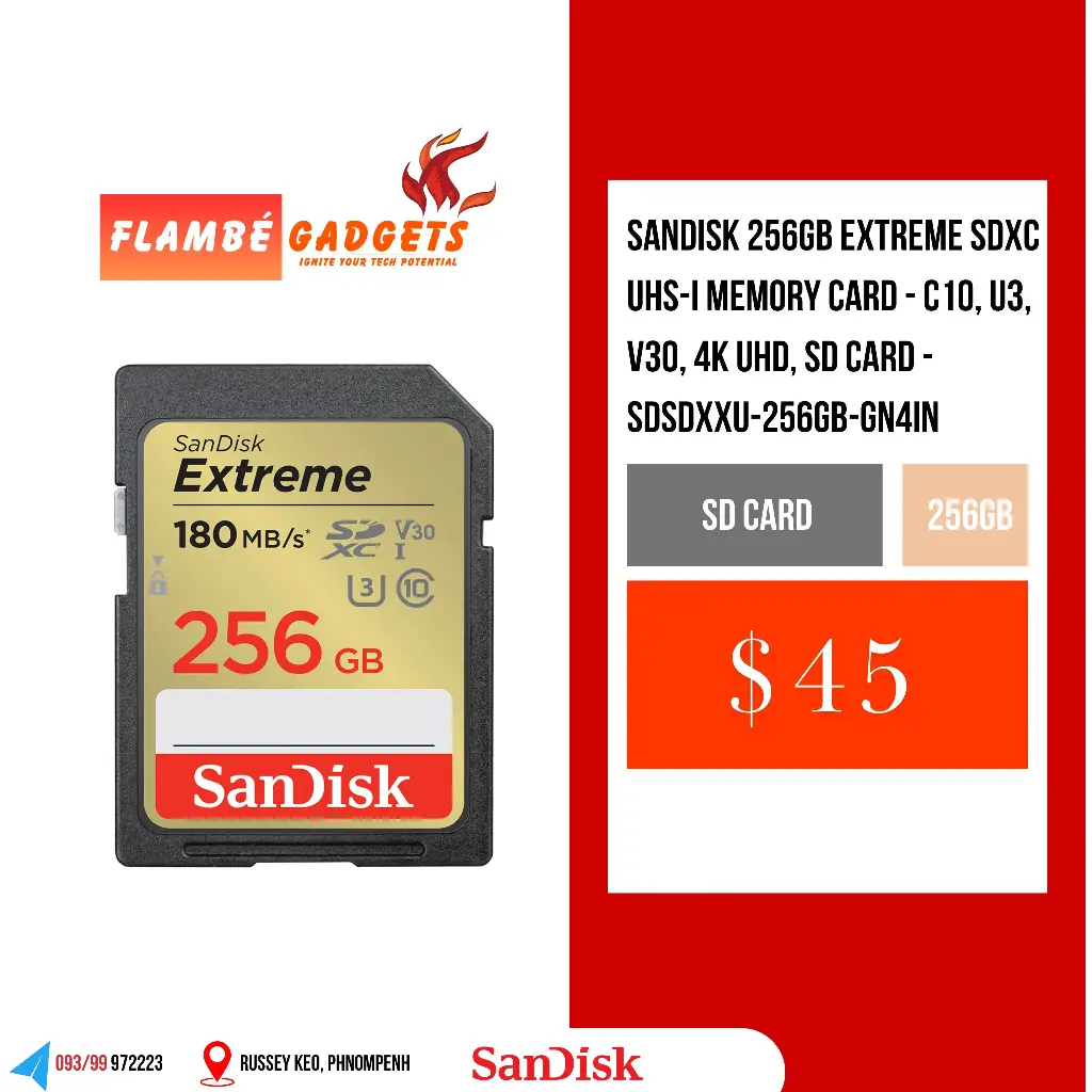 SanDisk Extreme SDXC UHS-I 256GB 