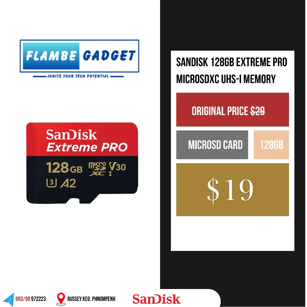 SanDisk Extreme PRO microSDXC UHS-I with adapter 128GB 