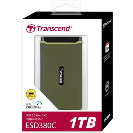 Transcend ESD380C 1TB Portable SSD (USB 3.2 Gen 2×2, Type-C)