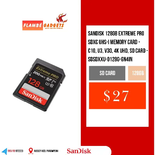 [SD-0002] SanDisk Extreme PRO SDXC UHS-I 128GB