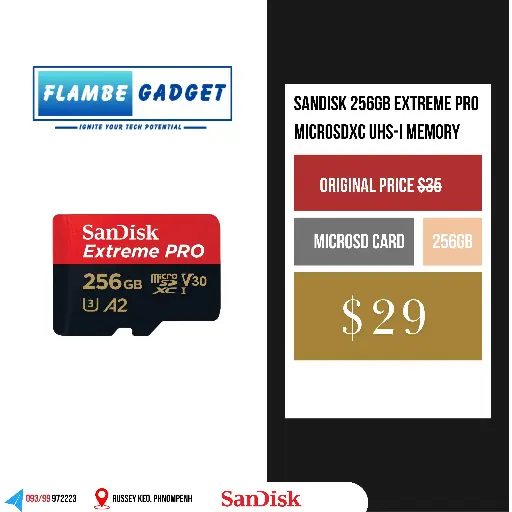 [SD-0010] SanDisk Extreme PRO microSDXC UHS-I with adapter 256GB