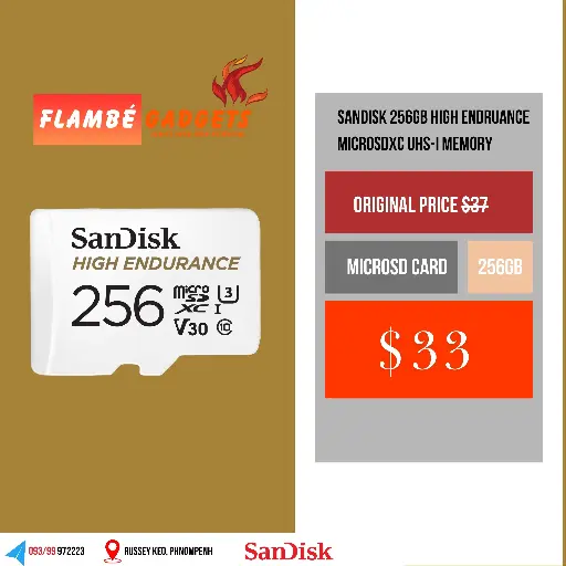 [SD-0015] SanDisk High Endurance microSDXC with Adapter 256GB 